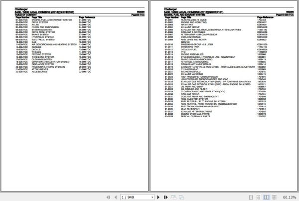 Challenger Axial Combine 540E 560E Parts Catalog 652099 1