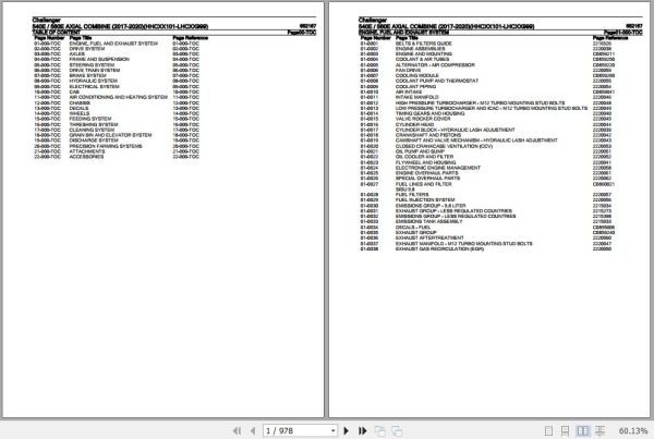 Challenger Axial Combine 540E 560E Parts Catalog 652167 1