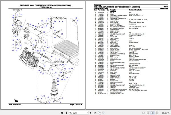 Challenger Axial Combine 540E 560E Parts Catalog 652167 2