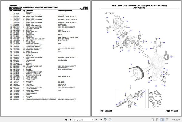 Challenger Axial Combine 540E 560E Parts Catalog 652167 3