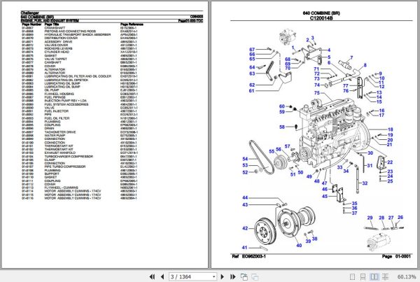 Challenger Combine 640 Parts Catalog C064003 2