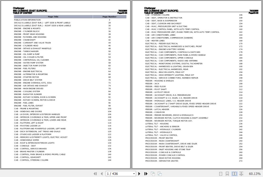 Challenger Combine 660 Parts Catalog 79032856 1