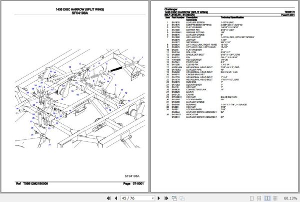 Challenger Disc Harrow 1435 Parts Catalog 79033173 3