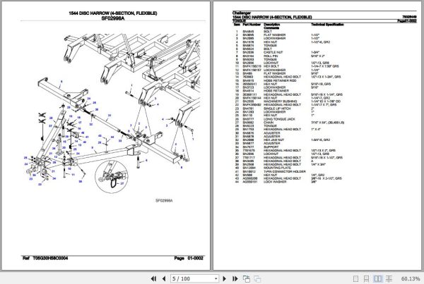 Challenger Disc Harrow 1544 Parts Catalog 79026449 2
