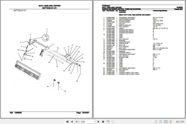 Challenger Disc Ripper 4610 4630 Parts Catalog 79035282 3
