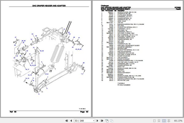Challenger Draper Header And Adapter DHC Parts Catalog 00723980 3