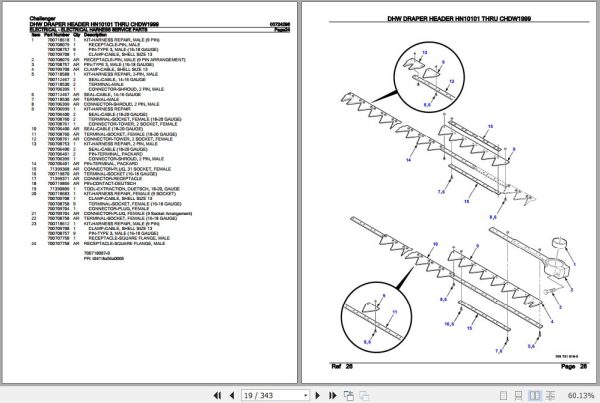Challenger Draper Header DHW Parts Catalog 00724296 2