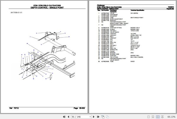 Challenger Field Cultivators 5730 5750 Parts Catalog 79035674 3