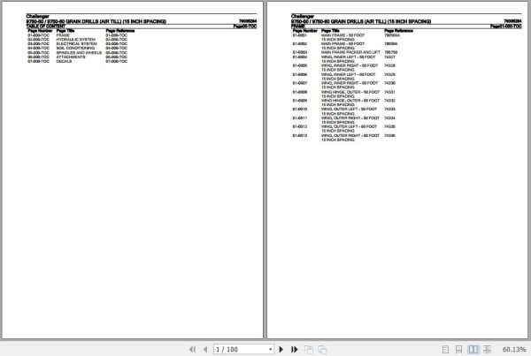 Challenger Grain Drills 9750 50 9750 60 Parts Catalog 79035284 1