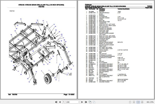 Challenger Grain Drills 9750 50 9750 60 Parts Catalog 79035284 2