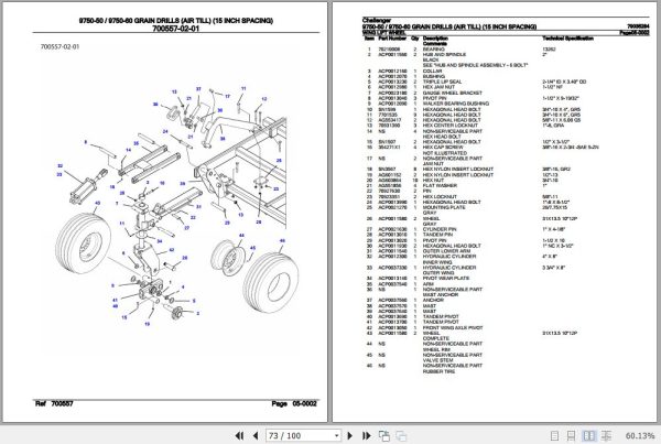 Challenger Grain Drills 9750 50 9750 60 Parts Catalog 79035284 3