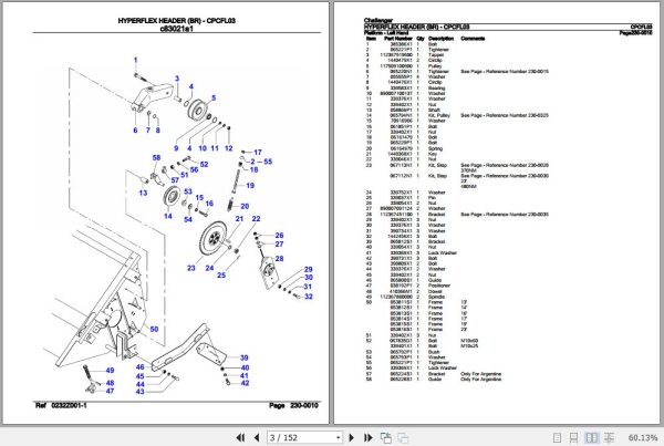 Challenger Hyperflex Header BR Parts Catalog CPCFL03 2