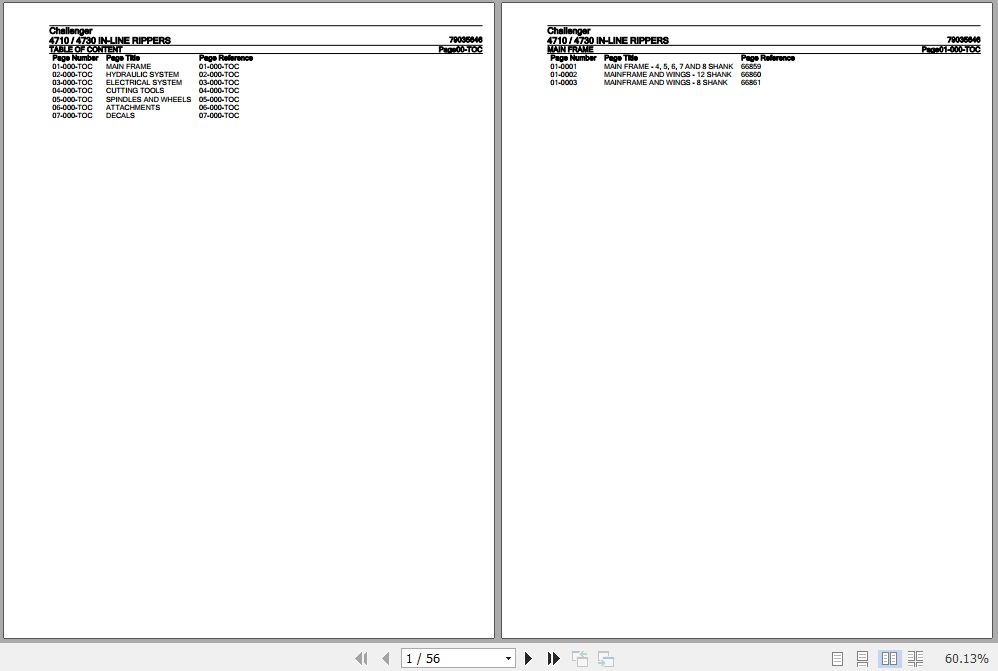 Challenger In Line Rippers 4710 4730 Parts Catalog 79035646 1
