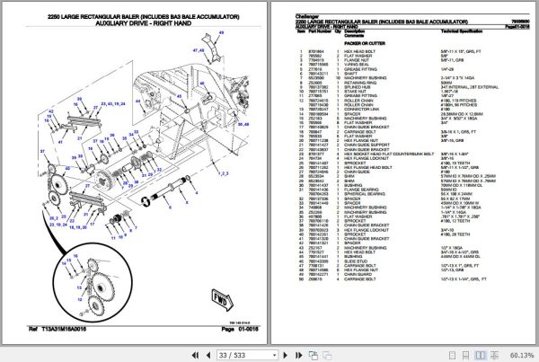 Challenger Large Rectangular Baler 2250 Parts Catalog 79035930 3