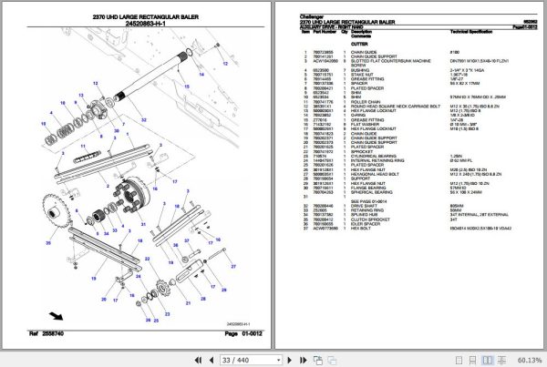 Challenger Large Rectangular Baler 2370 UHD Parts Catalog 652352 3
