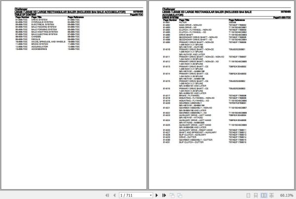 Challenger Large Rectangular Baler LB34B LB34B XD Parts Catalog 00730453 1