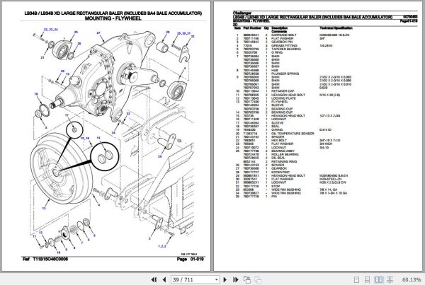 Challenger Large Rectangular Baler LB34B LB34B XD Parts Catalog 00730453 2