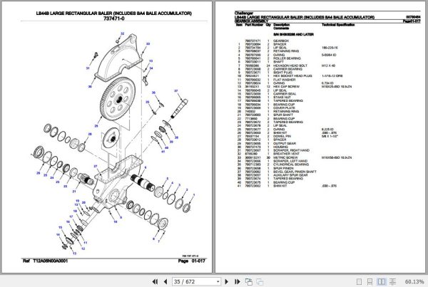 Challenger Large Rectangular Baler LB44B Parts Catalog 00730454 2