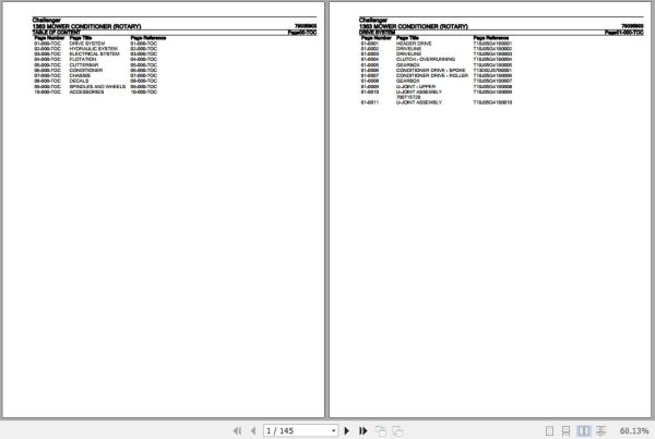 Challenger Mower Conditioner Rotary 1363 Parts Catalog 79035903 1