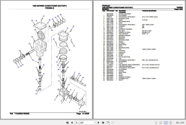 Challenger Mower Conditioner Rotary 1363 Parts Catalog 79035903 2
