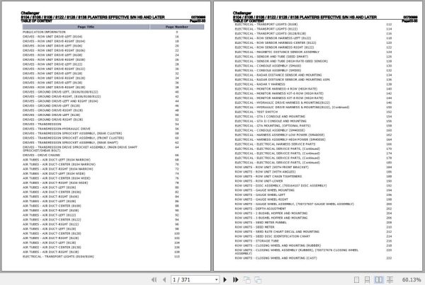 Challenger Planter 8104 8106 8108 8122 8128 8138 Parts Catalog 00730999 1