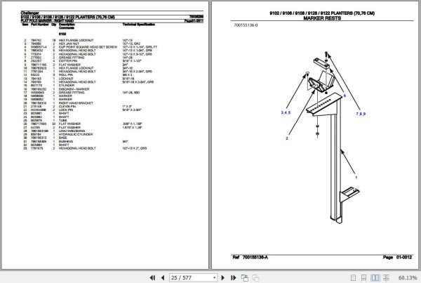 Challenger Planter 9102 9106 9108 9128 9122 Parts Catalog 79036289 2