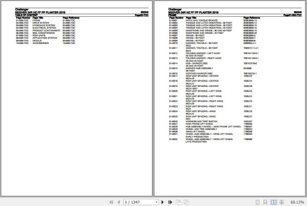 Challenger Planter 9523VER 24R HZ FF PP Parts Catalog 652346 1