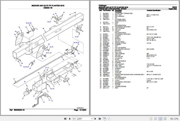 Challenger Planter 9523VER 24R HZ FF PP Parts Catalog 652346 2