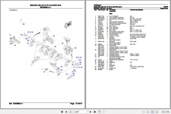 Challenger Planter 9523VER 24R HZ FF PP Parts Catalog 652346 3