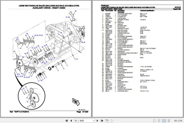 Challenger Rectangular Baler LB33B Parts Catalog 00731073 3