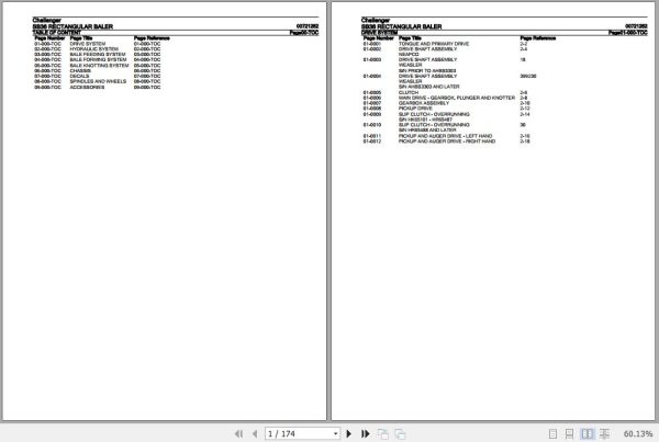 Challenger Rectangular Baler SB36 Parts Catalog 00721252 1
