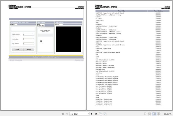 Challenger Rigid Header BR Parts Catalog CPCRI02 1