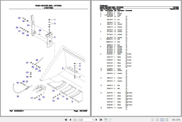 Challenger Rigid Header BR Parts Catalog CPCRI02 3