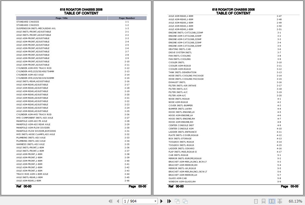 Challenger Rogator 618 Chassis Parts Catalog 1