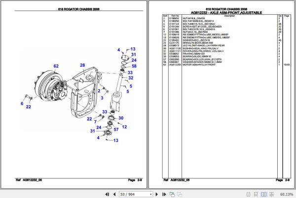 Challenger Rogator 618 Chassis Parts Catalog 2
