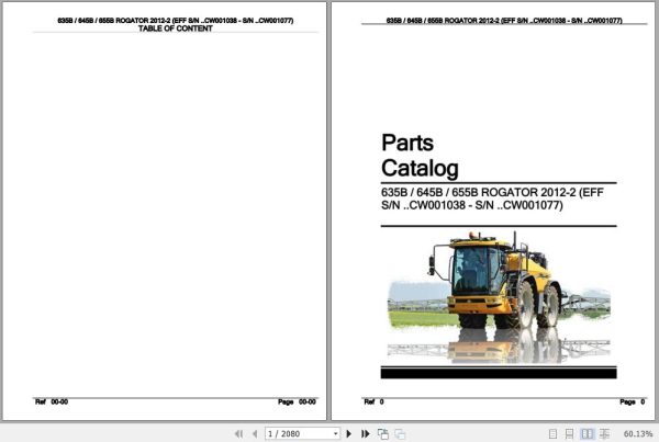 Challenger Rogator 635B 645B 655B Parts Catalog AG639423 1