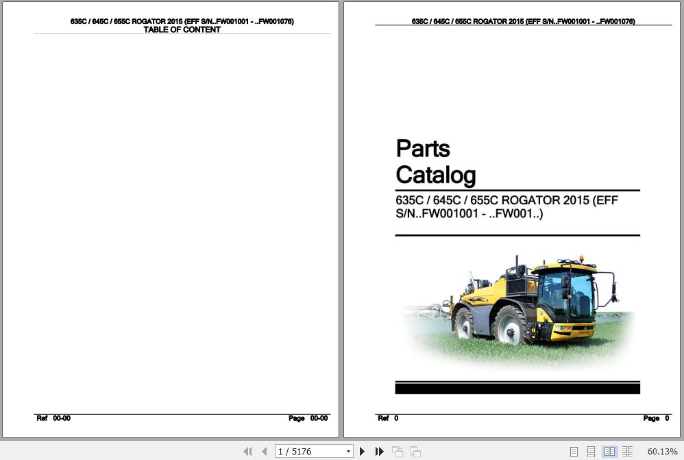 Challenger Rogator 635C 645C 655C Parts Catalog AG644458