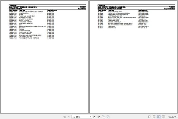 Challenger Rotary Combine 680B Parts Catalog 79032831 1