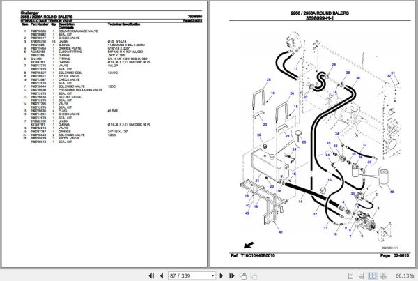 Challenger Round Balers 2956 2956A Parts Catalog 79035940 3