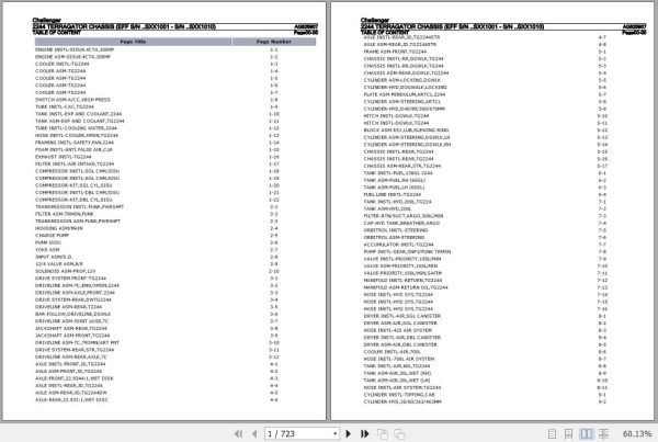 Challenger Terragator 2244 Chassis Parts Catalog AG625907 1