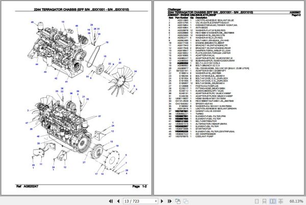 Challenger Terragator 2244 Chassis Parts Catalog AG625907 2