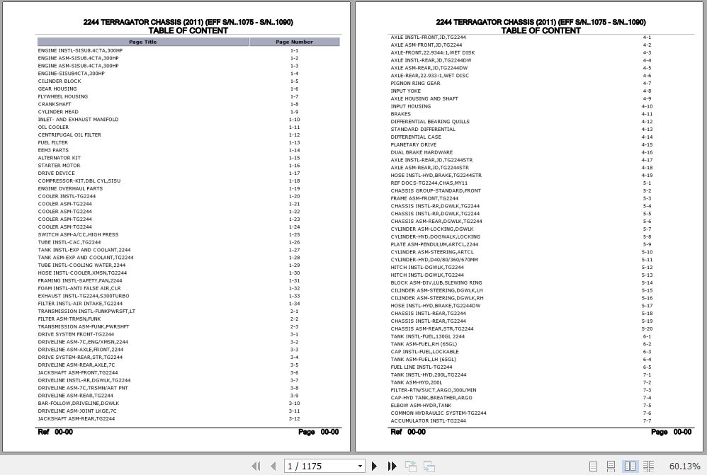Challenger Terragator 2244 Chassis Parts Catalog AG633769 1