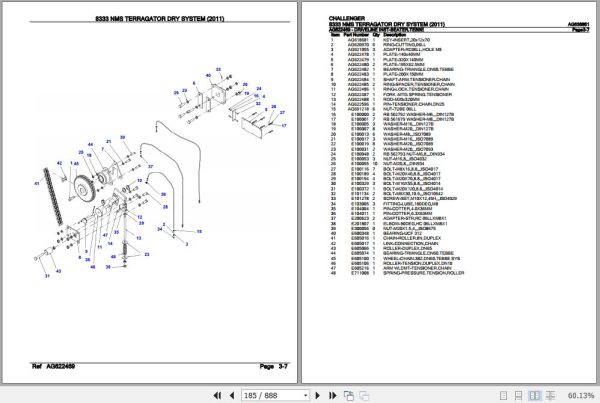 Challenger Terragator 8333 NMS Dry System Parts Catalog AG636851 2