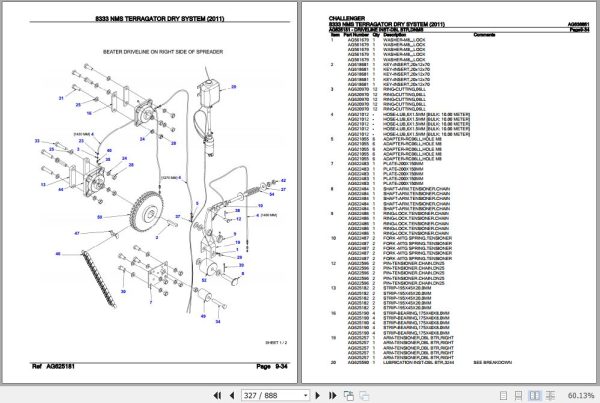 Challenger Terragator 8333 NMS Dry System Parts Catalog AG636851 3