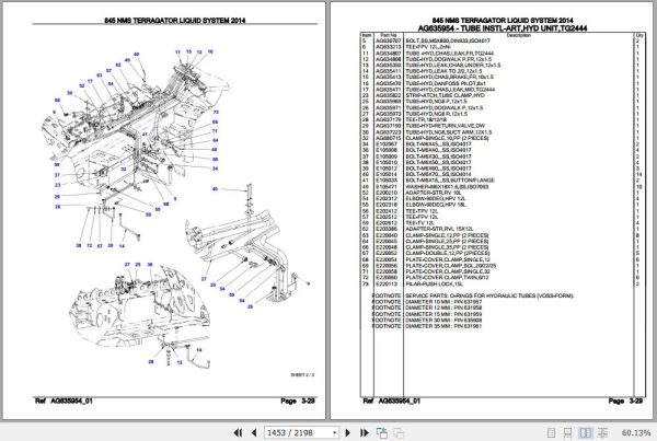 Challenger Terragator 845 NMS Liquid System Parts Catalog AG641815 3