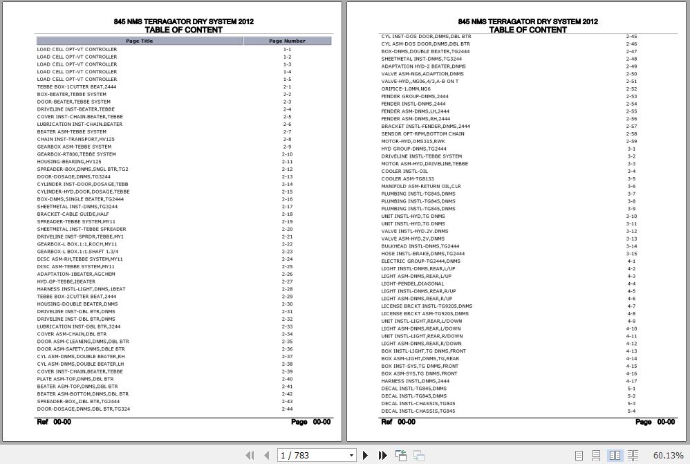 Challenger Terragator Dry System 845 NMS Parts Catalog AG638273 1
