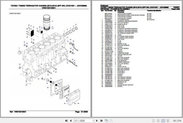 Challenger Terragator TG7300 TG8300 Chassis Parts Catalog 549692D1 2