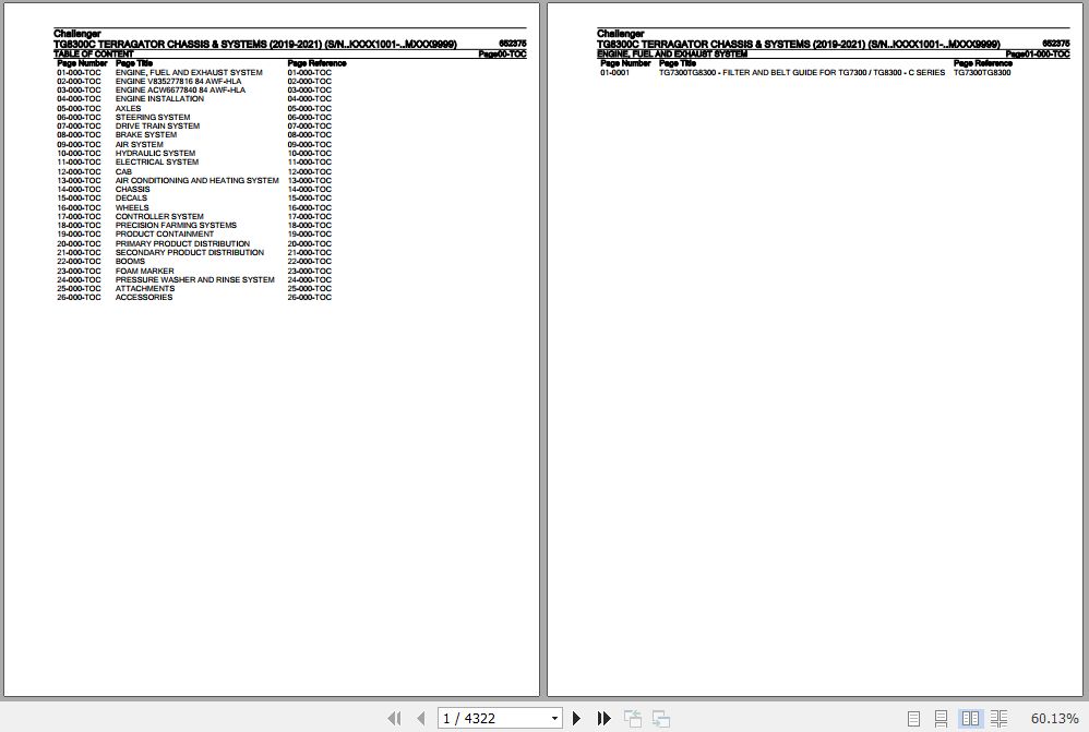 Challenger Terragator TG8300C Chassis Systems Parts Catalog 652375 1
