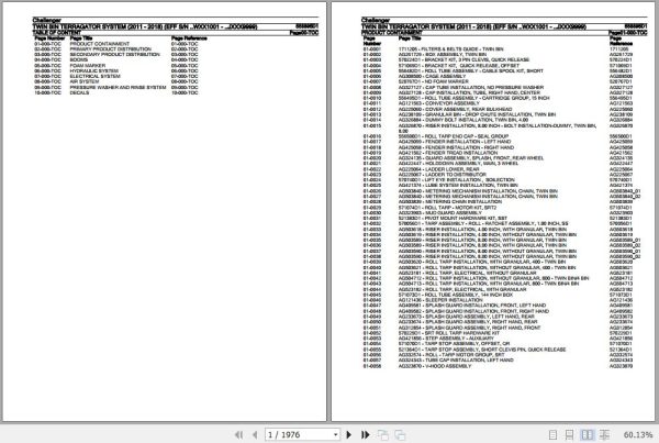 Challenger Terragator Twin Bin System Parts Catalog 558895D1 1