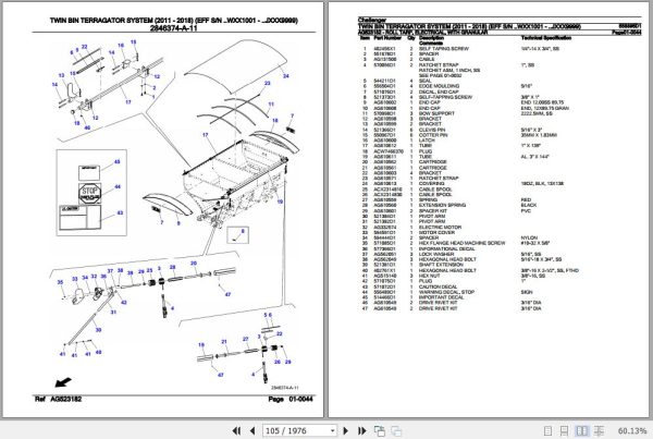 Challenger Terragator Twin Bin System Parts Catalog 558895D1 3
